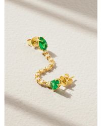 Anita Ko - Loop 18-Karat, Emerald And Diamond Single Earring - Lyst