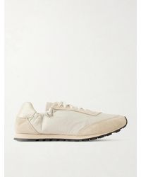 Le Monde Beryl - Slim Runner Suede And Leather-Trimmed Shell Sneakers - Lyst