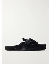 Isabel Marant - Malvin Tasseled Leather-Trimmed Suede Mules - Lyst