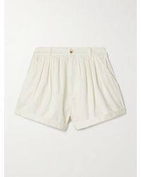 Doen - Paige Pleated Organic Cotton-Poplin Shorts - Lyst