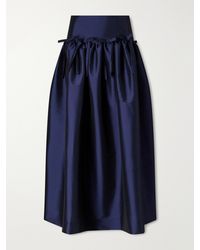 BERNADETTE - Oscar Bow-Detailed Gathered Taffeta Midi Skirt - Lyst