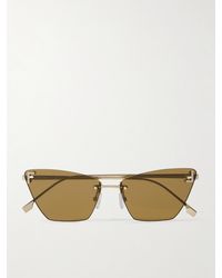 Fendi - Rimless Cat-Eye Crystal-Embellished-Tone Sunglasses - Lyst