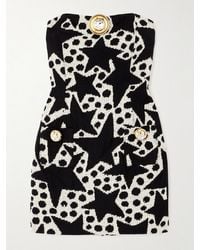 Area - Strapless Embellished Cotton-Blend Jacquard Mini Dress - Lyst