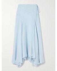 Kallmeyer - Alyse Asymmetric Pleated Silk-Chiffon Maxi Wrap Skirt - Lyst