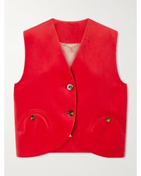 Blazé Milano - Jealousy Gliss Cotton And Linen-Velvet Vest - Lyst