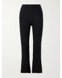 Leset - Pantalon Évasé Raccourci En Mailles Point De Rome Stretch Rio - Lyst
