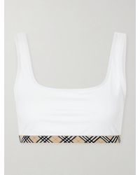 Burberry - Samphire Checked Bikini Top - Lyst