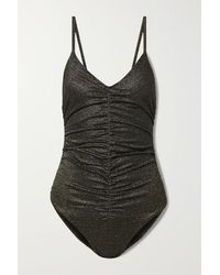 Lisa Marie Fernandez Maillot De Bain Métallisé À Fronces