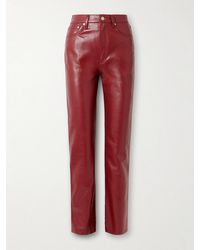 Agolde - #39;90S Pinch Waist Long Recycled Leather-Blend Straight-Leg Pants - Lyst