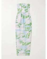 BERNADETTE - Lena Strapless Floral-Print Taffeta Gown - Lyst