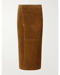 Studio Nicholson - Melete Suede Midi Skirt - Lyst