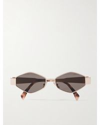 Celine - Triomphe Hexagon-Frame-Tone Sunglasses - Lyst