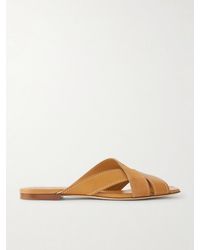 Tod's - Suede And Leather Slides - Lyst