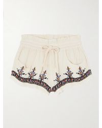 Isabel Marant - Kriss Shorts Aus Jacquard Mit Fransen Und Stickereien - Lyst