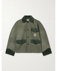 Bode - Corduroy-Trimmed Waxed-Cotton Jacket - Lyst