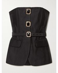 Self-Portrait - Self Portrait Taffeta Belted Bandeau Top - Lyst