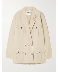 Isabel Marant - Nevala Double-Breasted Cotton And Linen-Blend Twill Jacket - Lyst