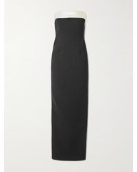 The New Arrivals Ilkyaz Ozel - Rhea Strapless Satin-Trimmed Crepe Gown - Lyst