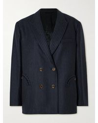 Blazé Milano - Nightbreak Double-Breasted Pinstriped Wool And Cashmere-Blend Blazer - Lyst