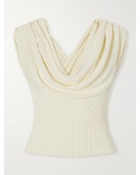 Kallmeyer - Meeka Cowl-Neck Cotton-Blend Ribbed Top - Lyst