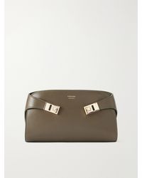 Ferragamo - Hug Embellished Textured-Leather Shoulder Bag - Lyst