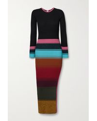 STAUD Zelda Cotton-trimmed Ribbed-knit Turtleneck Maxi Dress in Black | Lyst UK