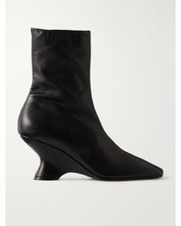 Dries Van Noten - Leather Wedge Ankle Boots - Lyst