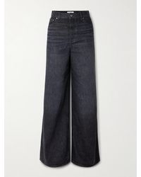 Chloé - Hoch Sitzende Jeans Mit Weitem Bein Und Lederbesatz - Lyst