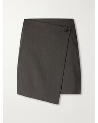 mfpen - Titled Wool-Twill Mini Wrap Skirt - Lyst