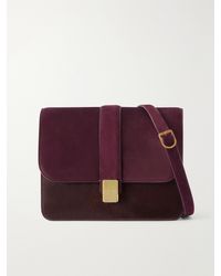 KHAITE - Blake Calf Hair-Trimmed Suede Shoulder Bag - Lyst