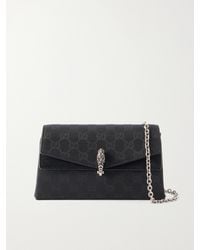 Gucci - Dionysus Leather-Trimmed Coated Canvas-Jacquard Shoulder Bag - Lyst