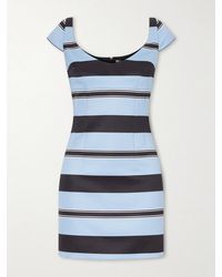 Emilia Wickstead - Manolo Blahnik Eloise Striped Taffeta-Faille Mini Dress - Lyst