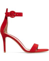 Gianvito Rossi Sandales En Daim Portofino 85 - Rouge