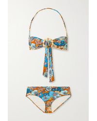 Dodo Bar Or Linda Bandeau-bikini Mit Blumenprint Und Knoten - Braun