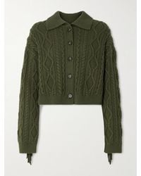 Jonathan Simkhai - Virginia Cropped Fringed Cable-Knit Cotton And Wool-Blend Cardigan - Lyst