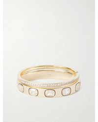 Roxanne Assoulin - The Cubic Hinged Set Of Two-Tone Cubic Zirconia, Crystal And Enamel Cuffs - Lyst