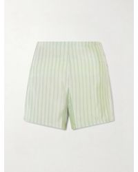 Bode - Sylvan Striped Silk-Satin Shorts - Lyst