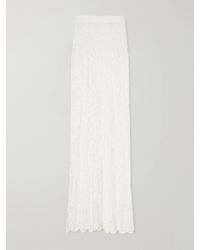 Miguelina - Viviana Guipure Lace-Trimmed Cotton Maxi Skirt - Lyst