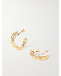 Roxanne Assoulin - The Double Cobra- And-Tone Hoop Earrings - Lyst