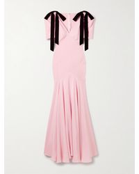 Rodarte - Robe Aus Seiden-Crêpe Mit Samtschleifen - Lyst