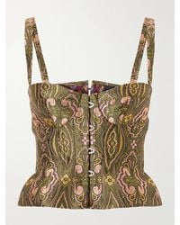Etro - Floral Paisley-Print Jacquard Bustier Top - Lyst