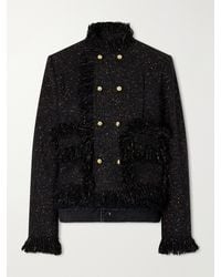 Sacai - Wool-Blend Tweed Bouclé And Denim Jacket - Lyst