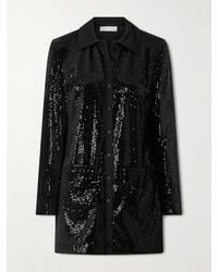 Veronica de Piante - Scarlet Sequined Satin-Jersey Mini Dress - Lyst