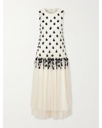 DIOTIMA - Embellished Pleated Organza Midi Dress - Lyst