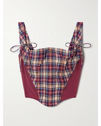 Vivienne Westwood - Puppy Checked Linen-Blend Corset - Lyst