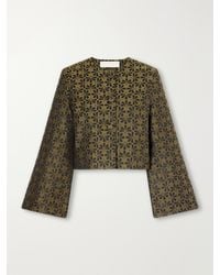 D'Estree - Ruby Cropped Floral-Jacquard Cotton-Blend Twill Jacket - Lyst