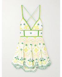 Charo Ruiz - Cluzet Broderie Anglaise Cotton-Blend Halterneck Mini Dress - Lyst