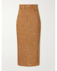 Ulla Johnson - The Verona Sequin-Embellished Denim Midi Skirt - Lyst