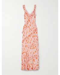 LoveShackFancy - Radiance Lace-Trimmed Ruffled Floral-Print Crepe De Chine Maxi Dress - Lyst