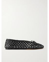 Le Monde Beryl - Regency Bow-Embellished Woven Leather Ballet Flats - Lyst